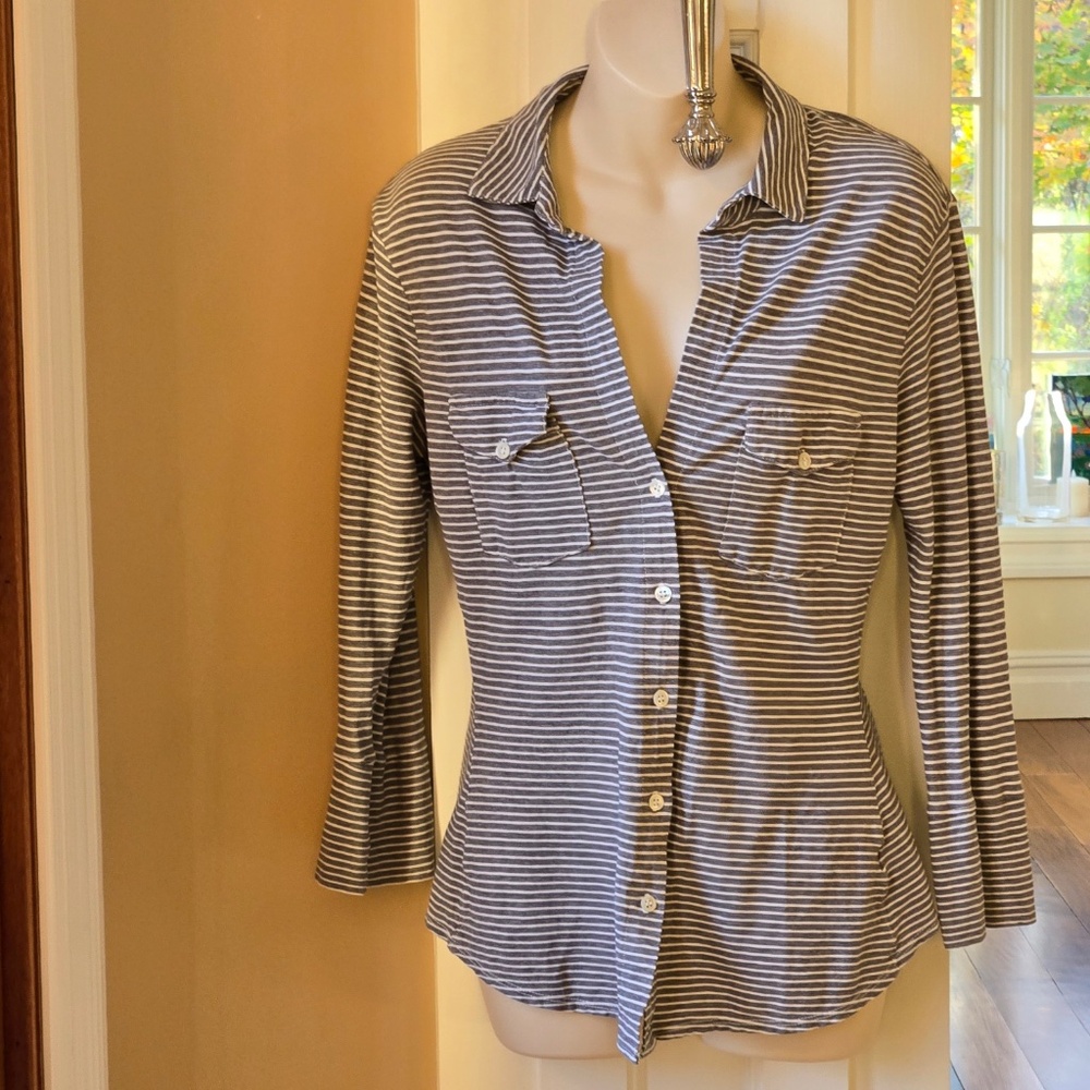 James Perse striped button down shirt size 3